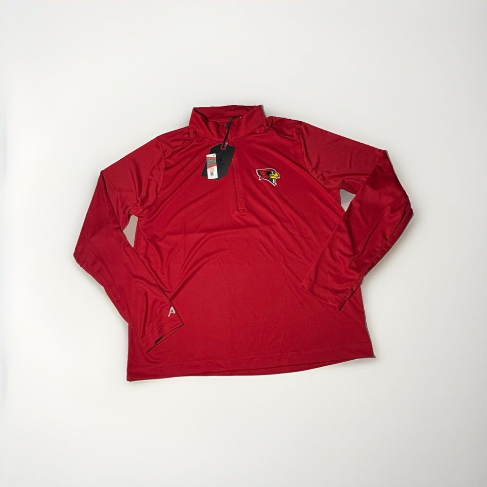 NWT Antigua Illinois State Redbirds Medium Red 1/4 Zip Pullover Embroidered